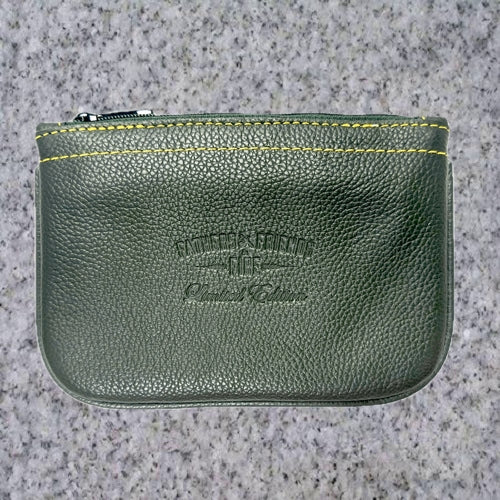 Eric Stokkebye: 4TH GENERATION FFF LEATHER ZIPPER POUCH - GREEN