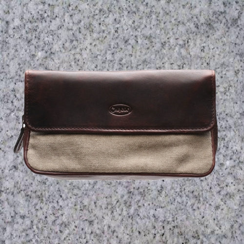 Chacom: 2-PIPE BAG - LEATHER & CANVAS